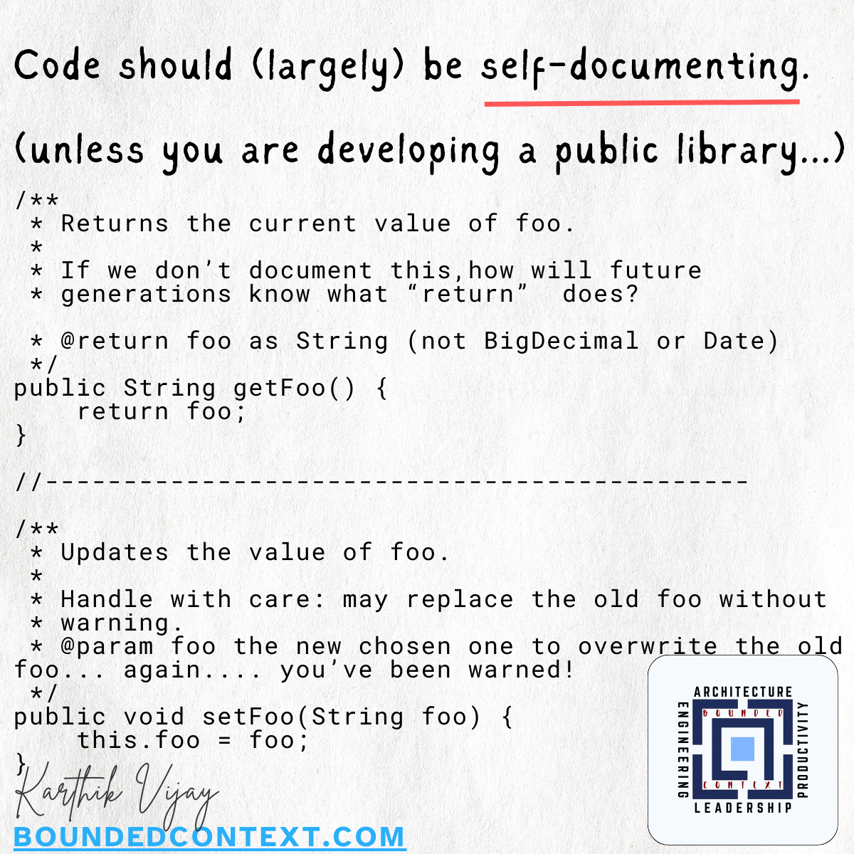 Code should be self documenting
